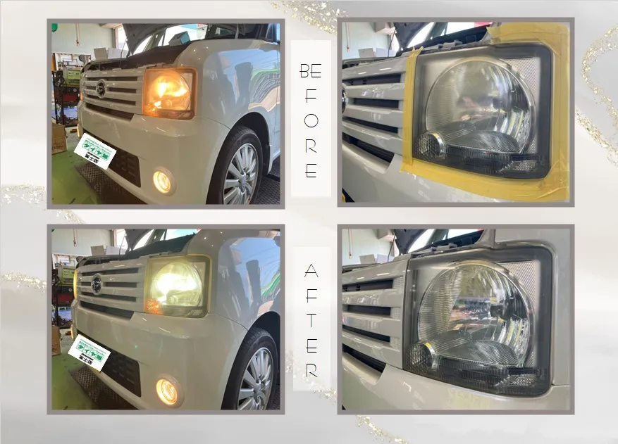 ヘッドライトバルブ交換とヘッドライトクリーニング！