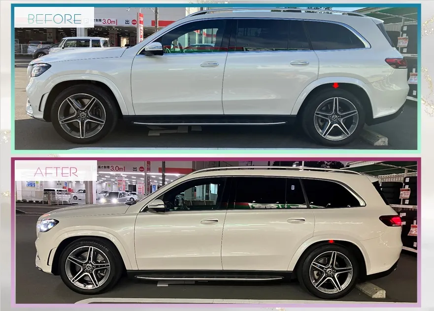 Benz GLS400D / エアサスの車高ダウン