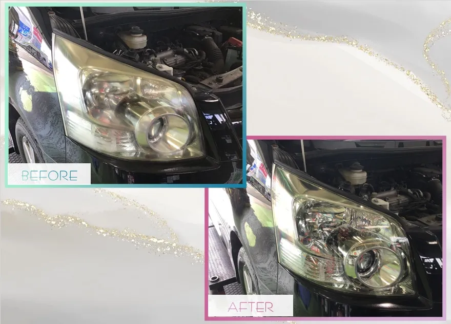 くすみなくなりました！ヘッドライトクリーニング！