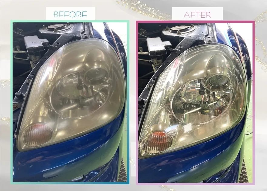 くすみなくなりました！ヘッドライトクリーニング！